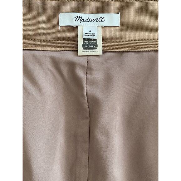 Madewell Wool Blend Brown Windowpane Plaid A-Line Skirt Women's Size 4 - Picture 8 of 16
